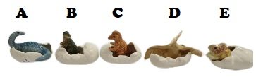 Dinosaur in Egg Ceramic Miniature porcelain dinosaur figurine