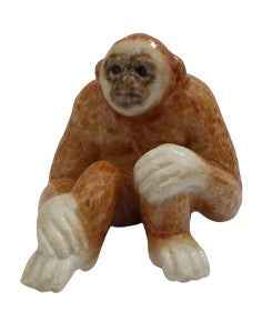 Gibbon Brown female ceramic Miniature Figurine