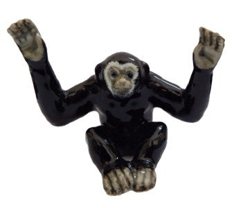 Gibbon Black Male Ceramic Miniature Figurine