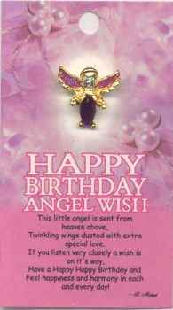 Happy Birthday Angel Wish pin