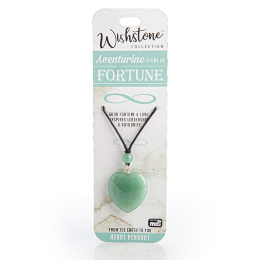 Adventurine Heart Pendant Wish Stone