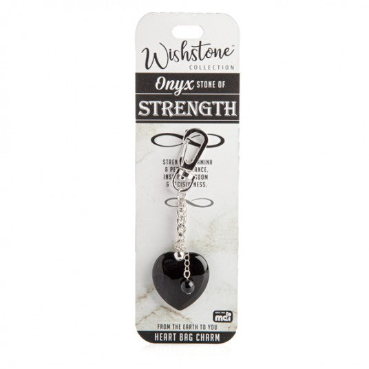 Onyx Heart Bag Charm wishstone