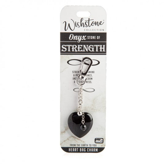 Onyx Heart Bag Charm wishstone