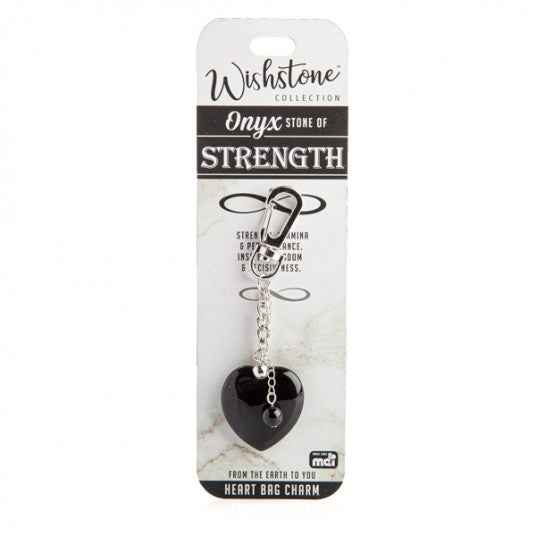 Onyx Heart Bag Charm wishstone