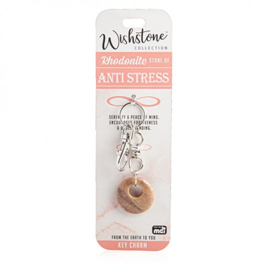 Rhodonite Key Charm wishstone