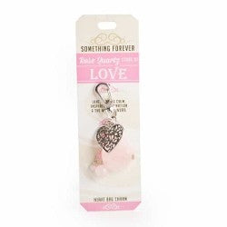 Rose Quartz Heart Bag Charm Something Forever Jewellery