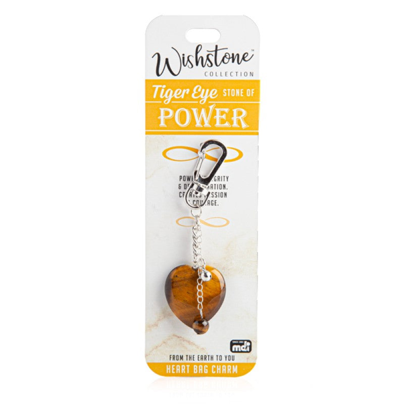 Tigers Eye Heart Bag Charm Wishstone