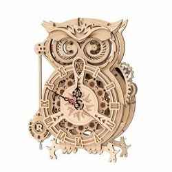 Rokr Owl Clock Mechanical Gears model kit