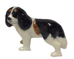 image Cavalier King Charles Spaniel lack & White Ceramic Miniature Dog Figurine