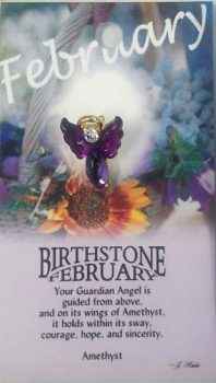 GUARDIAN ANGEL BIRTHSTONE LAPEL PIN - February