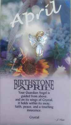 GUARDIAN ANGEL BIRTHSTONE LAPEL PIN - April