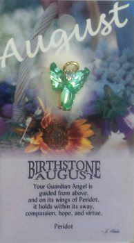 image Guardian Angel Birthstone Lapel Pin -August