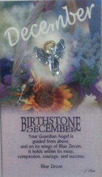 image GUARDIAN ANGEL BIRTHSTONE LAPEL PIN -  December