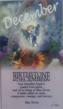 GUARDIAN ANGEL BIRTHSTONE LAPEL PIN - December
