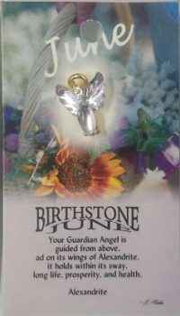 Guardian Angel Birthstone Lapel Pin-June