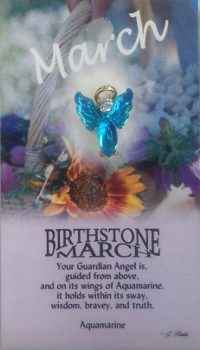 GUARDIAN ANGEL BIRTHSTONE LAPEL PIN - March