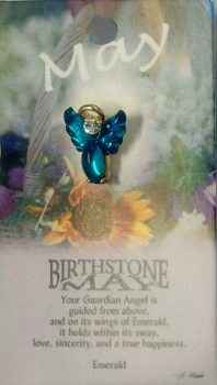Guardian Angel Birthstone Lapel Pin-May