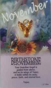 GUARDIAN ANGEL BIRTHSTONE LAPEL PIN - November