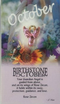 image GUARDIAN ANGEL BIRTHSTONE LAPEL PIN -  October