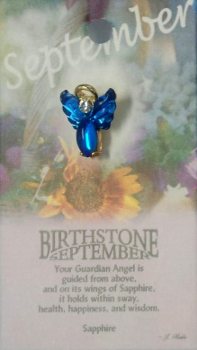 image GUARDIAN ANGEL BIRTHSTONE LAPEL PIN -  September