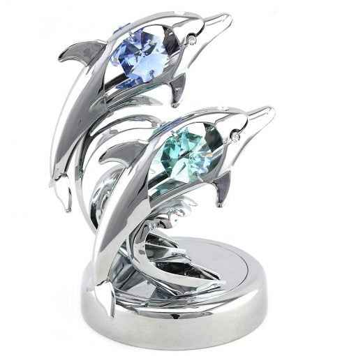 Crystocraft Dolphins Double Silver