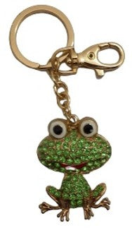 Green Frog  Bling  Keyring Bag Clip