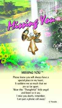 missing You Guardian Angel Pin