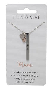 Mum Lily an Mae Personalised necklace