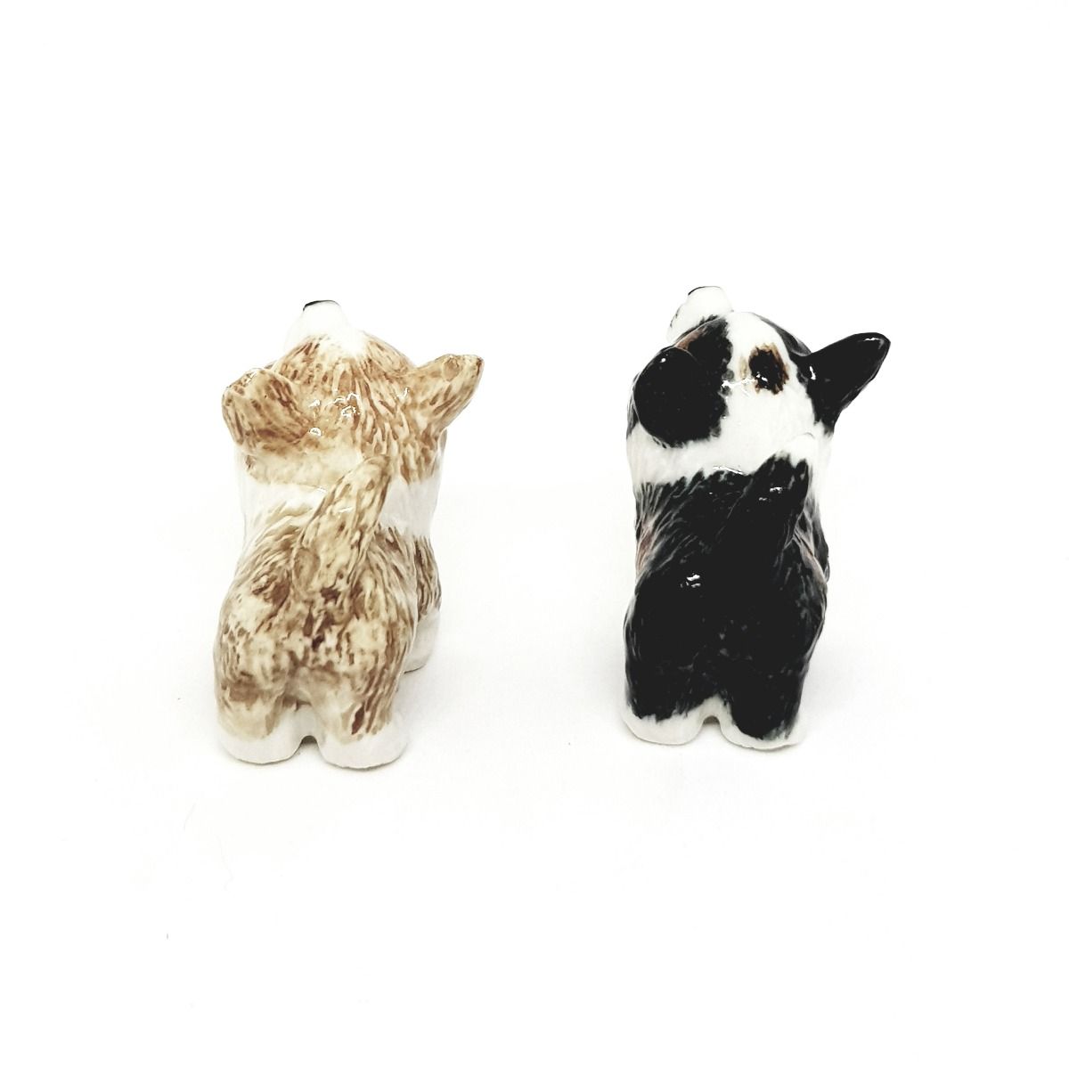 Corgi Puppy Miniature Porcelain  figurine Set
