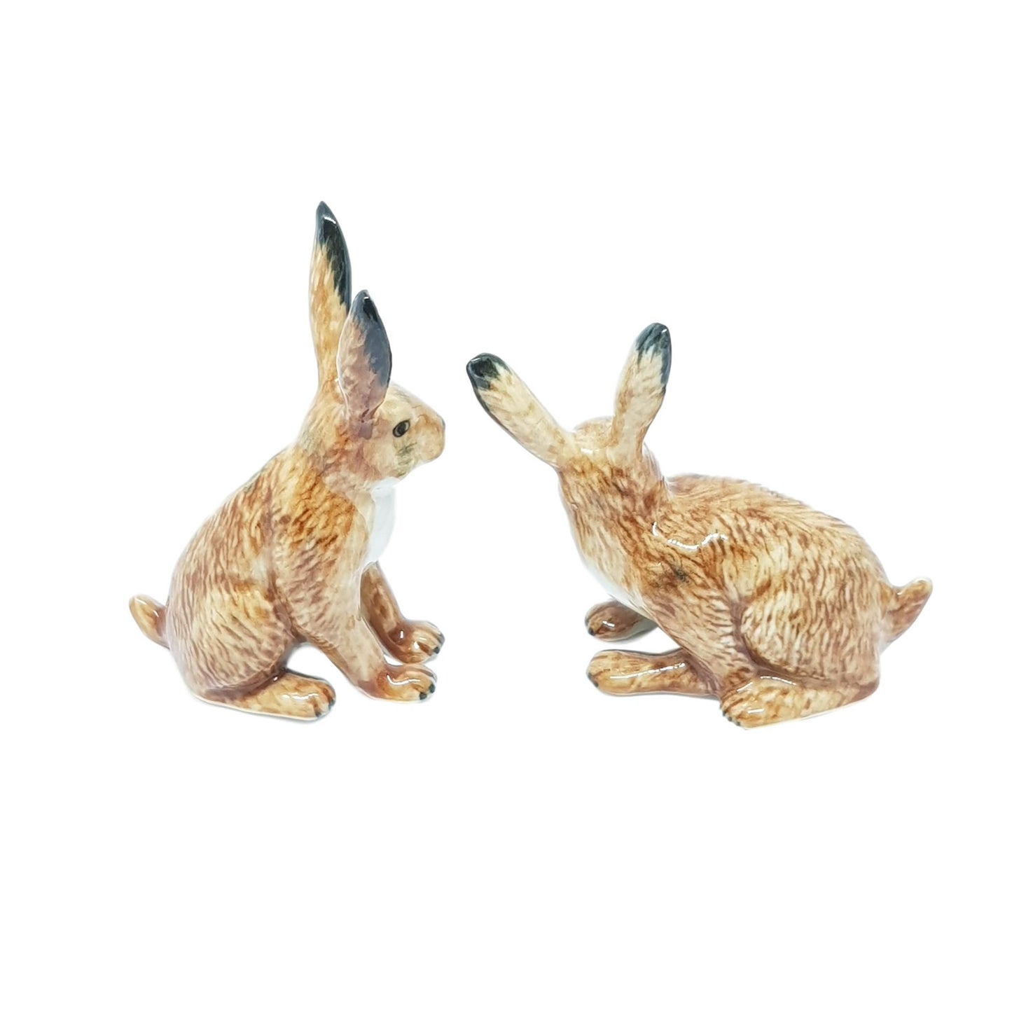 Hare Set 2 Porcelain Animal Miniature