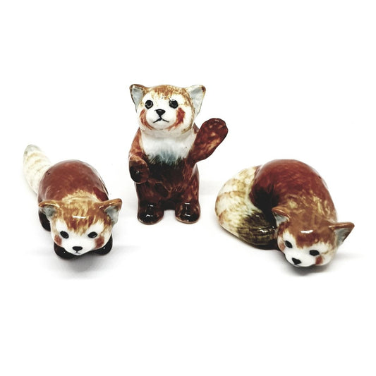 Red Panda Set of 3 Miniature Figurines