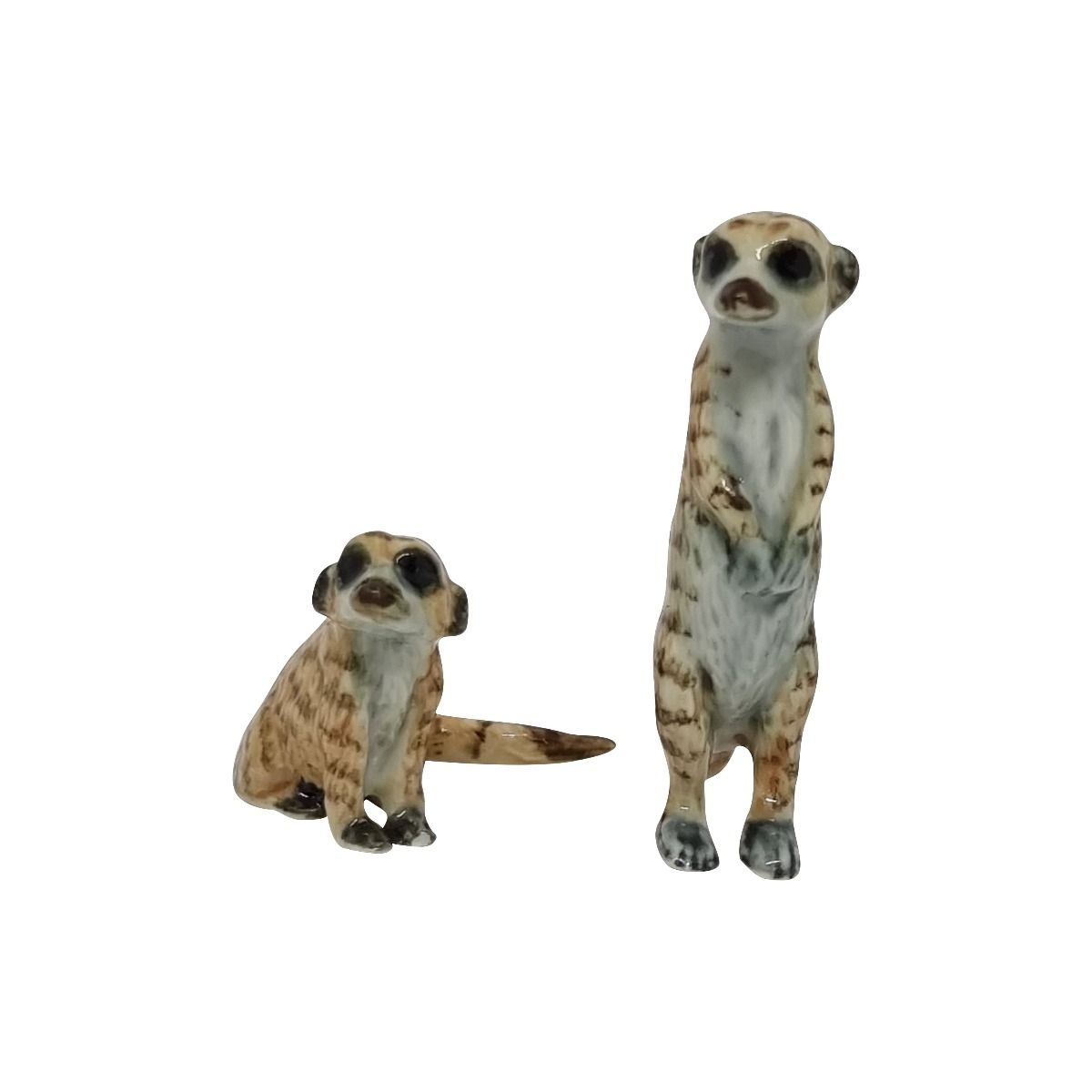 Meerkat set of 2 Ceramic Miniature Figurine