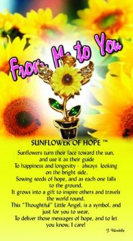 image Sunflower of Hope Guardian Angel pin brooch