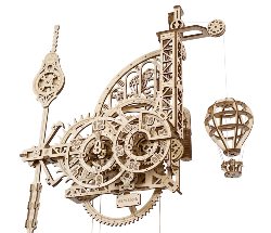 Image Ugears Aero Wall clock Wooden  mechanical gears Hobby  model kit