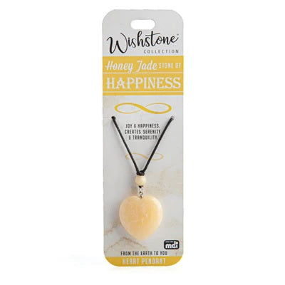 Honey Jade Heart Pendant Wishstone