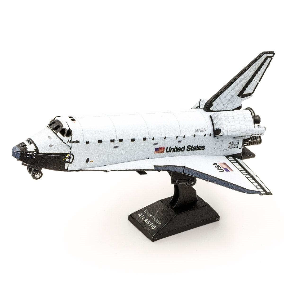 Model of a space shuttle on a white background