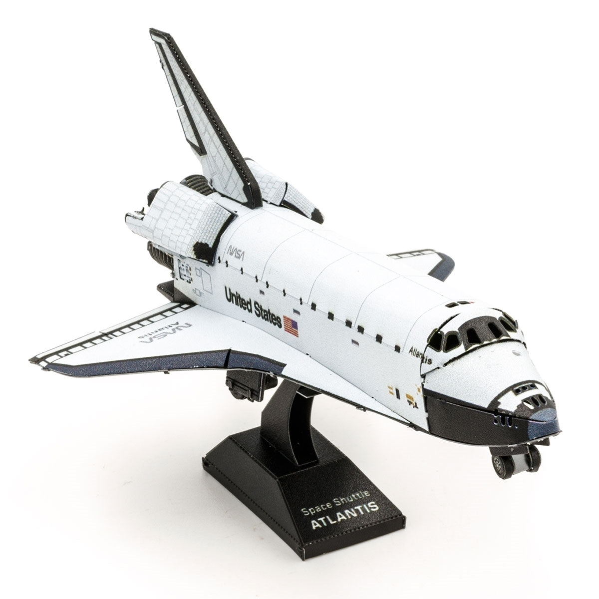 Model of the Space Shuttle Atlantis on a white background