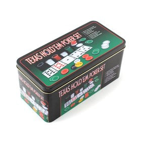 Texas Hold'em poker set packaging on a white background