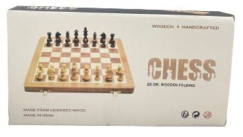 Chess Folding Wood Marquetry 25cm
