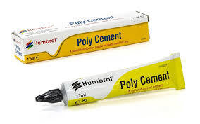 humbrol 12ml yellow and white tube poly cement