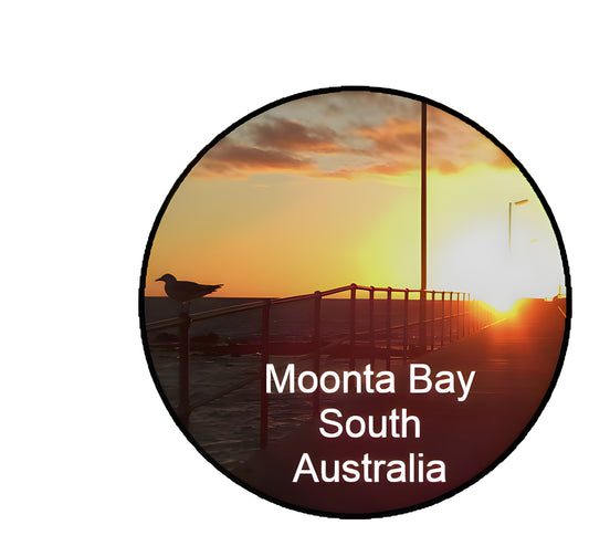 Moonta Bay Sunset Round Sticker