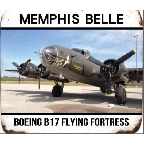 Boeing B17 Flying Fortress Memphis Belle Tin Sign