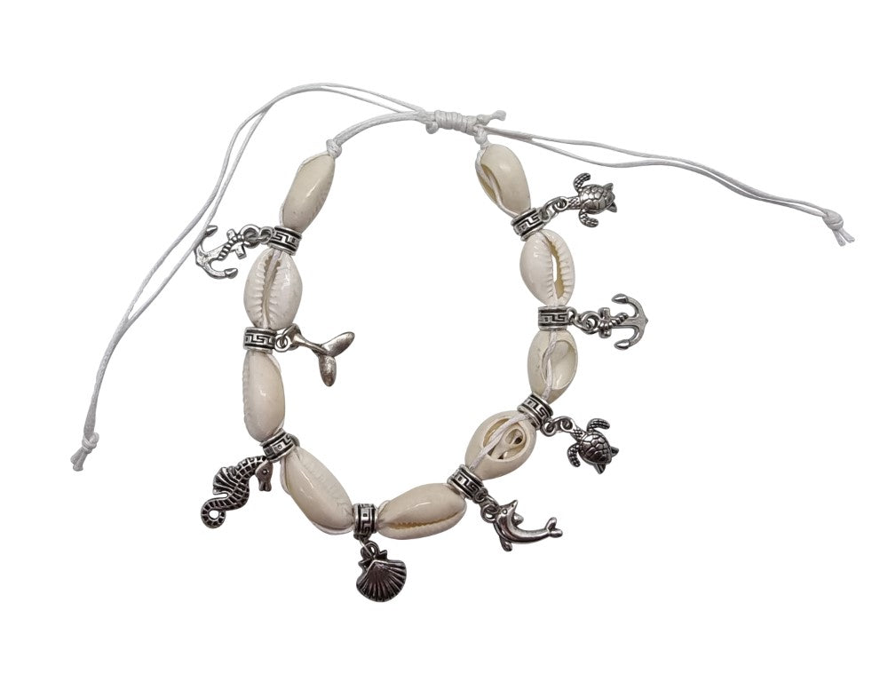A263 Anklet Cowrie with Charms!