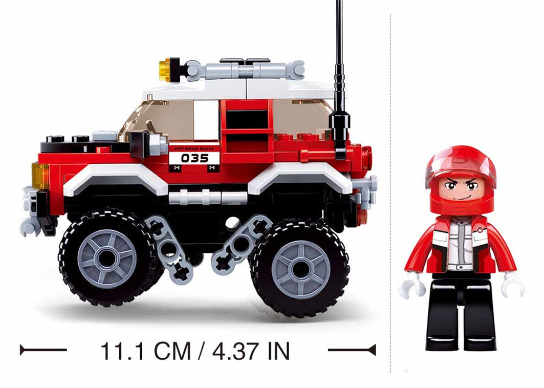 Toy truck and figure with measurements on a white background