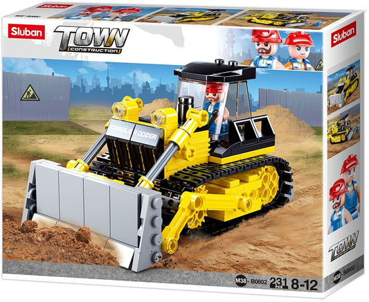 Sluban Town toy construction set packaging with bulldozer model