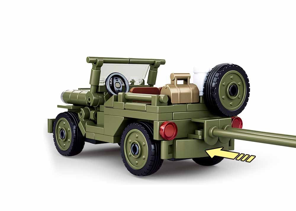 Toy military vehicle model on a white background