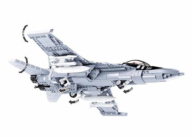 Model of a fighter jet on a white background