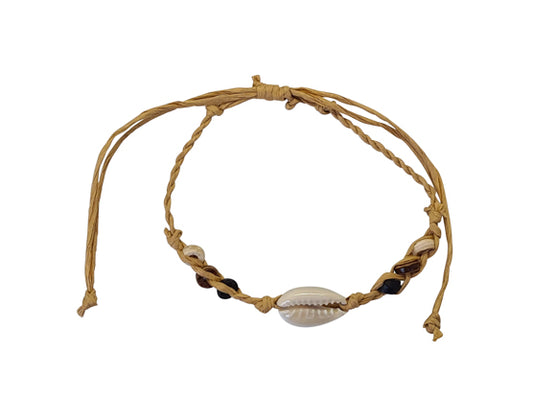 B182 Bracelet  Rafia Wooden Beads