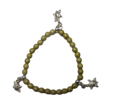B591 Bracelet BLue -White  gemstone Beads  dolphin/turtle