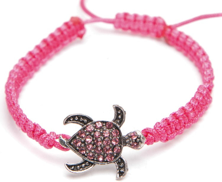 B831 bracelet woven cotton rhinestone turtle